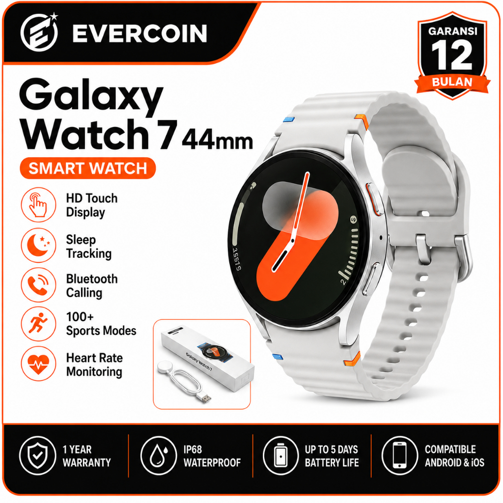EVERCOIN Samsung Galaxy Watch 7 Jam Tangan Pintar Smartwatch Bluetooth Gps Waterproof Pemantauan Kes