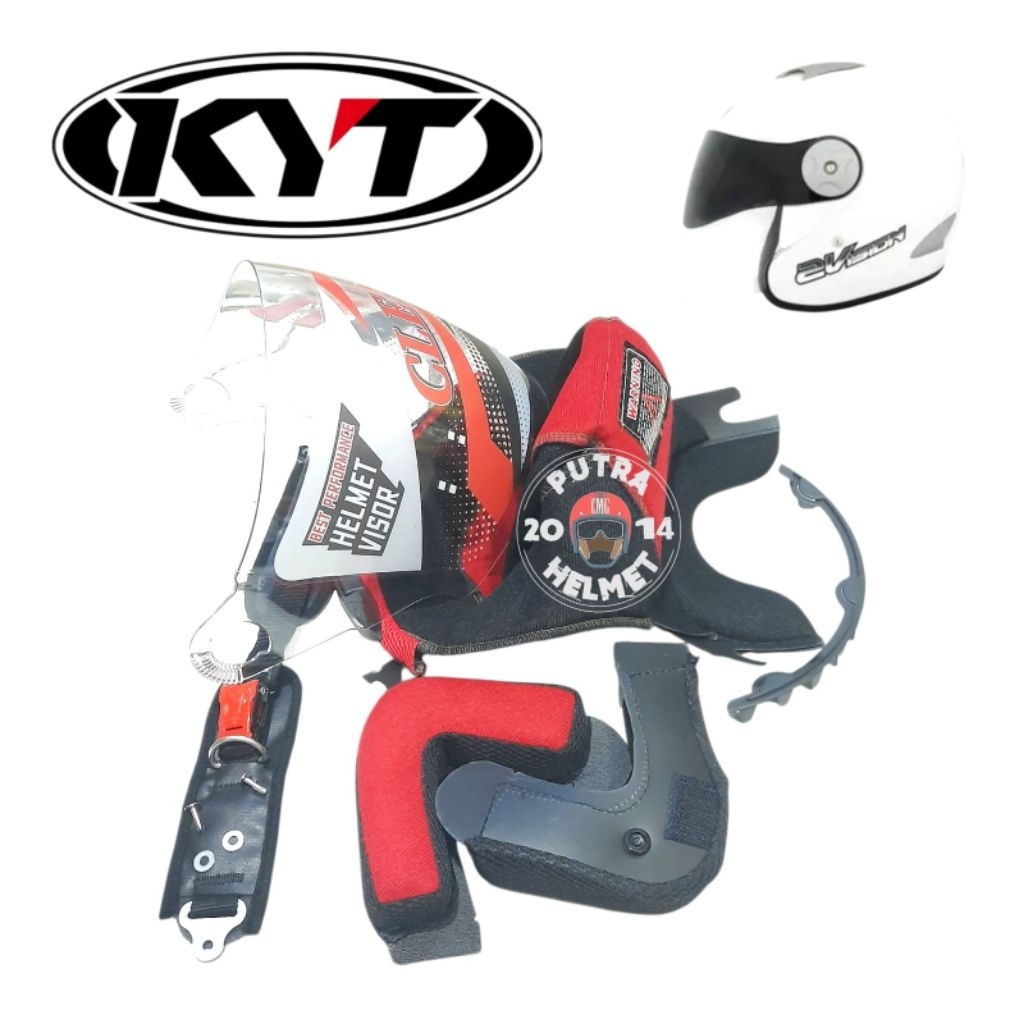 Paket Busa Helm KYT 2VISION Set Kaca Visor Tali Helm M L XL