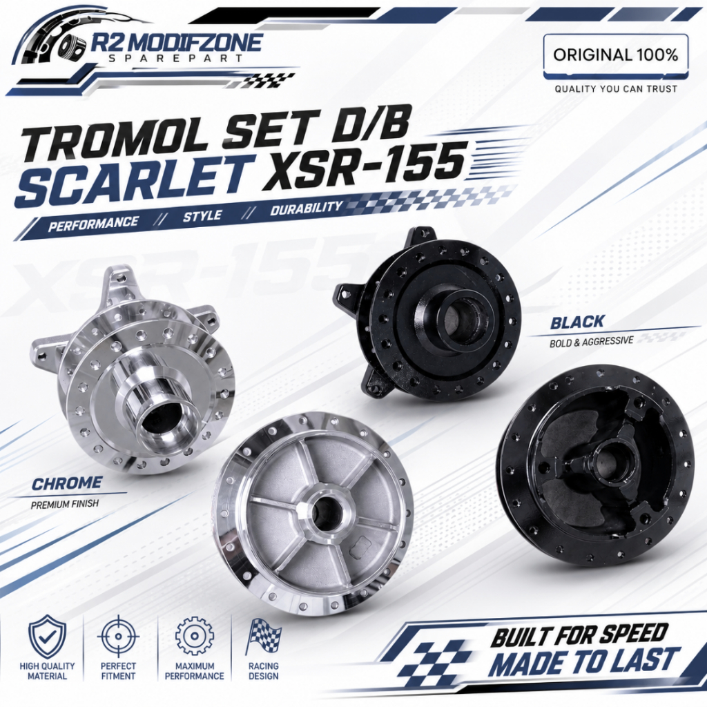 Tromol Hub Set Depan & Belakang XSR-155 "Original Scarlet"