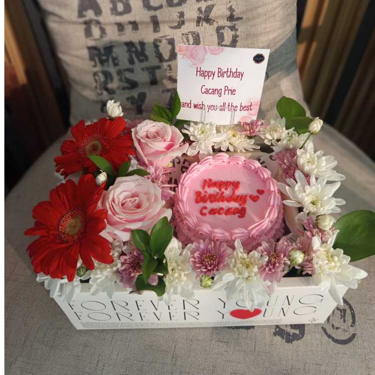 mini garden cake kue ulangtahun bunga kue coklat cake birthday custom rasa coklat mini hadiah ulang 