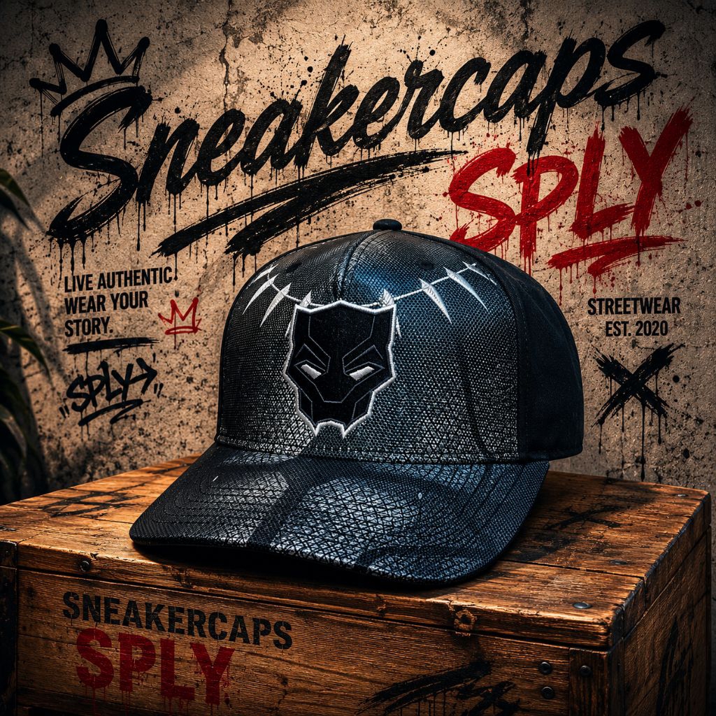 Topi Marvel AOP Official StrapCaps Black Phanter