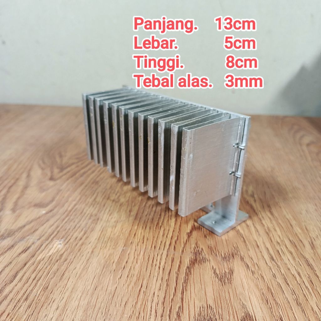Heatsink pendingin almunium panjang13cm tebal 3mm bekas masih bagus