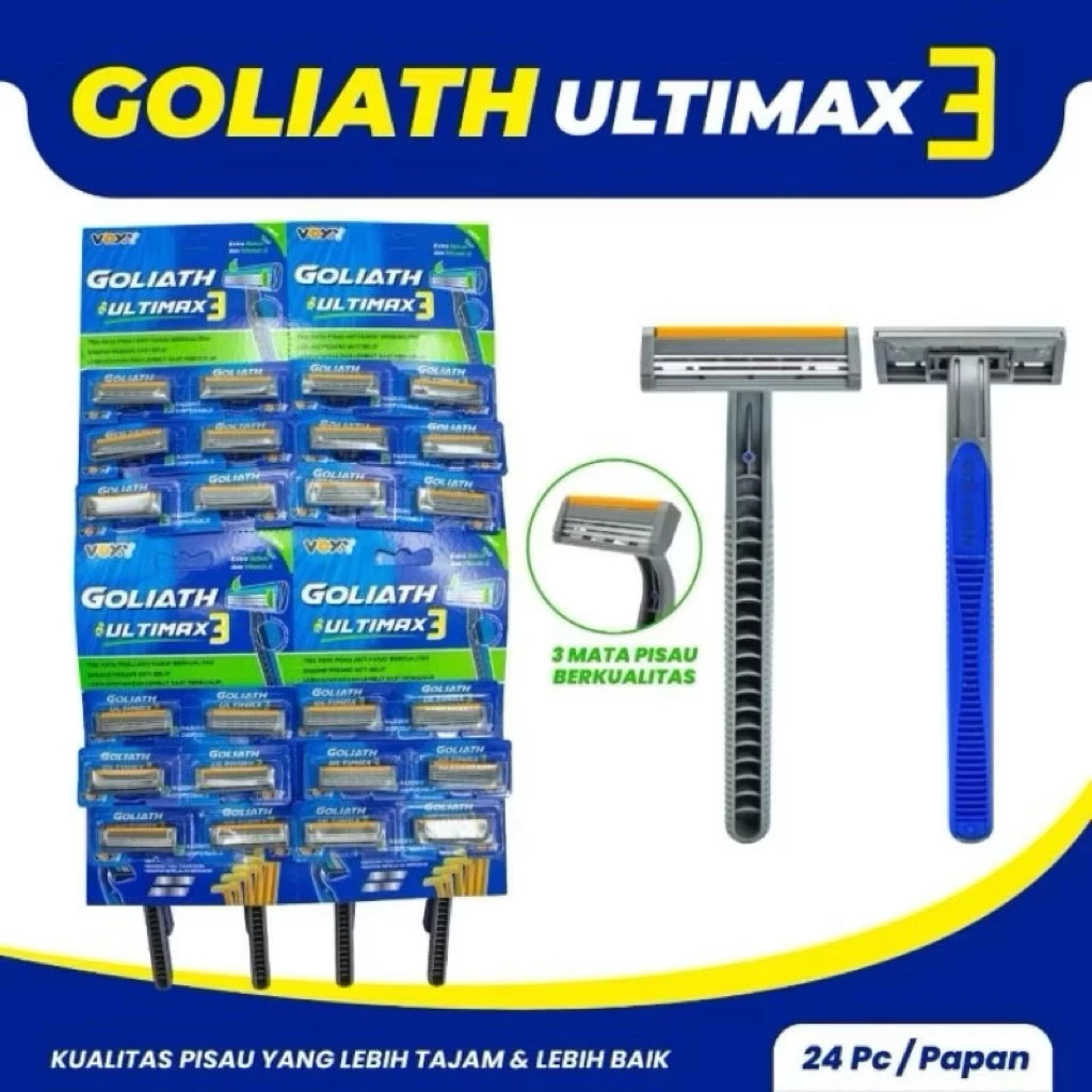 1 Pcs Alat Pisau Cukur Kumis Jengot 3 Mata Pisau Goliath Ultimax 3