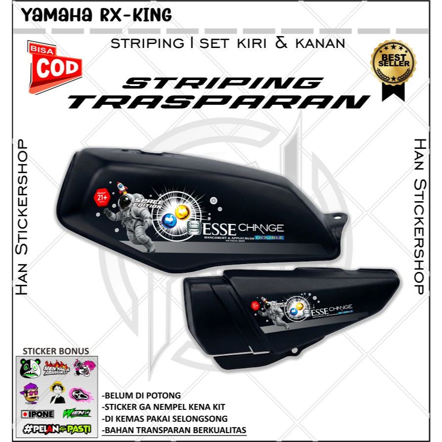 Stiker Variasi Transparan RX King Motif Esse Change Simpel