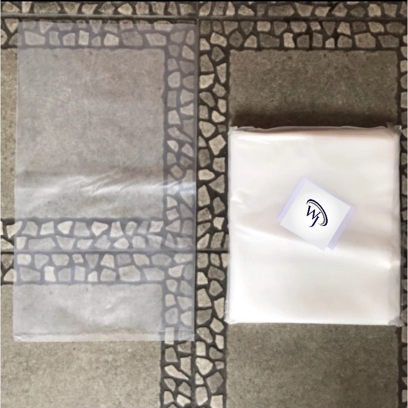 plastik PE bening 8x12 ketebalan 0,8 micron