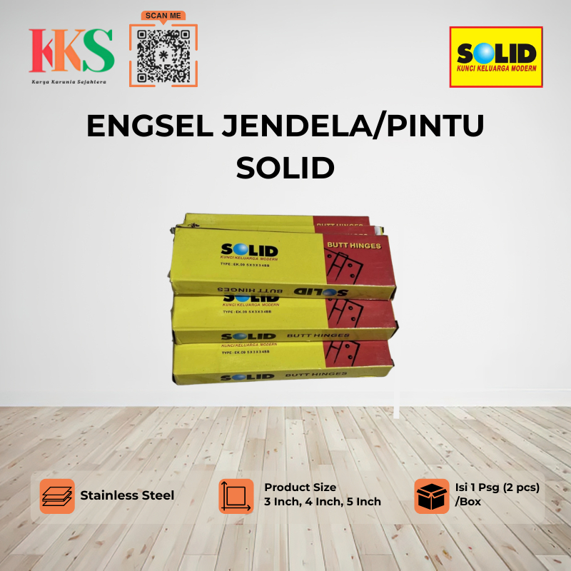 Engsel Jendela/Engsel Pintu Stenlis Merk Solid