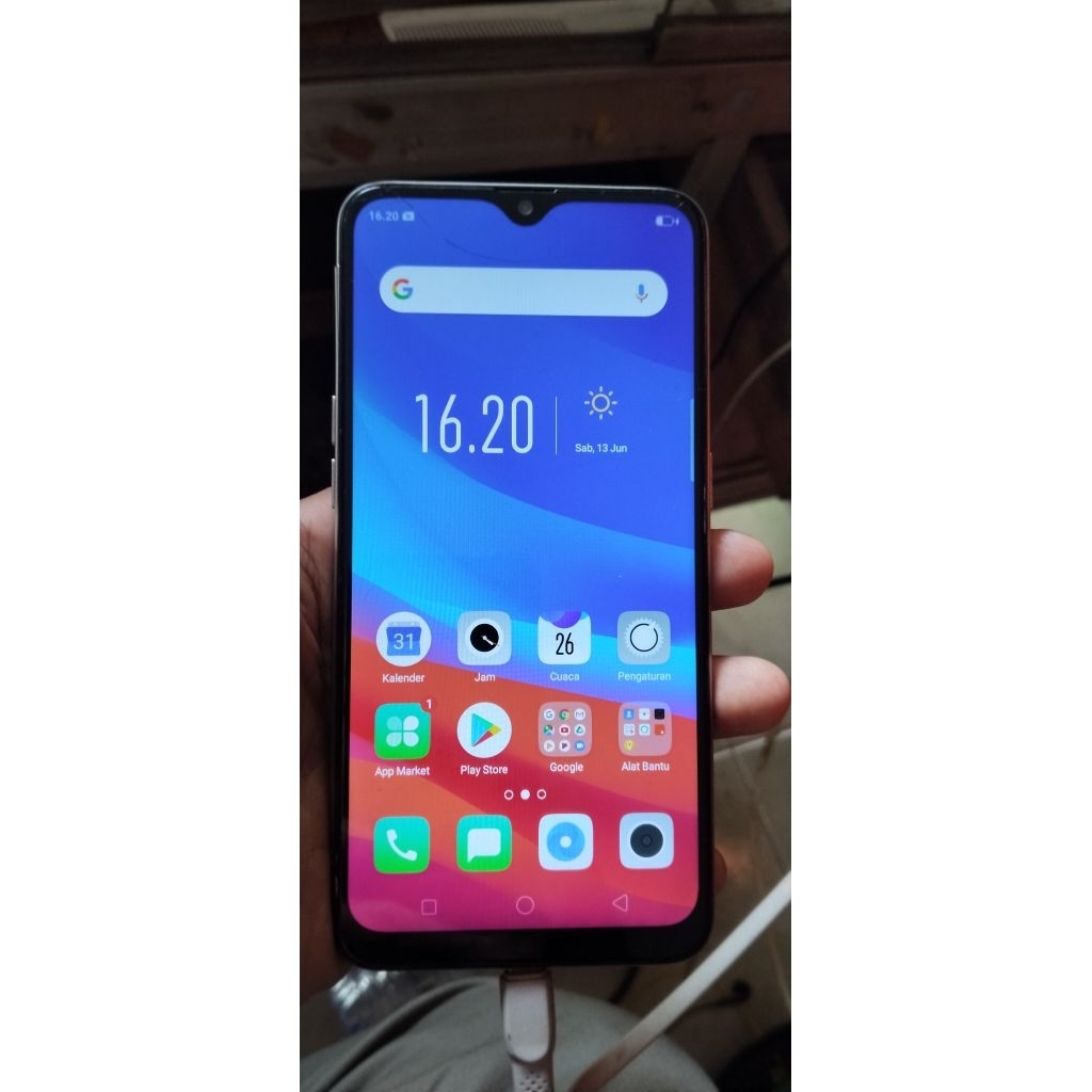 OPPO A7 RAM 4/64,  MINUS GLASS LCD RETAK. HP+CHARGER AJA