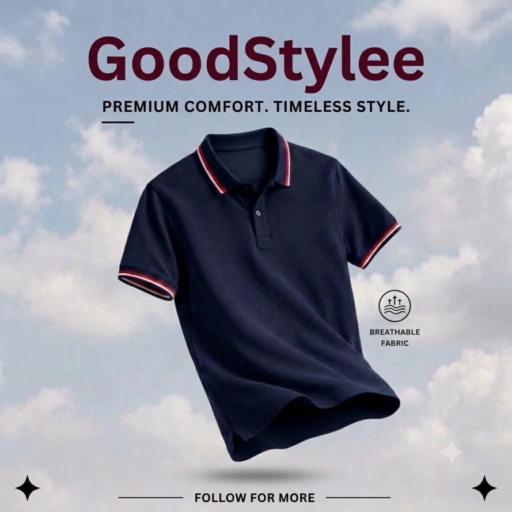 Kaos Polo Pria Navy Kerah Kombinasi List Hitam Merah Putih Premium Cotton Pique / Baju Polo Shirt Co