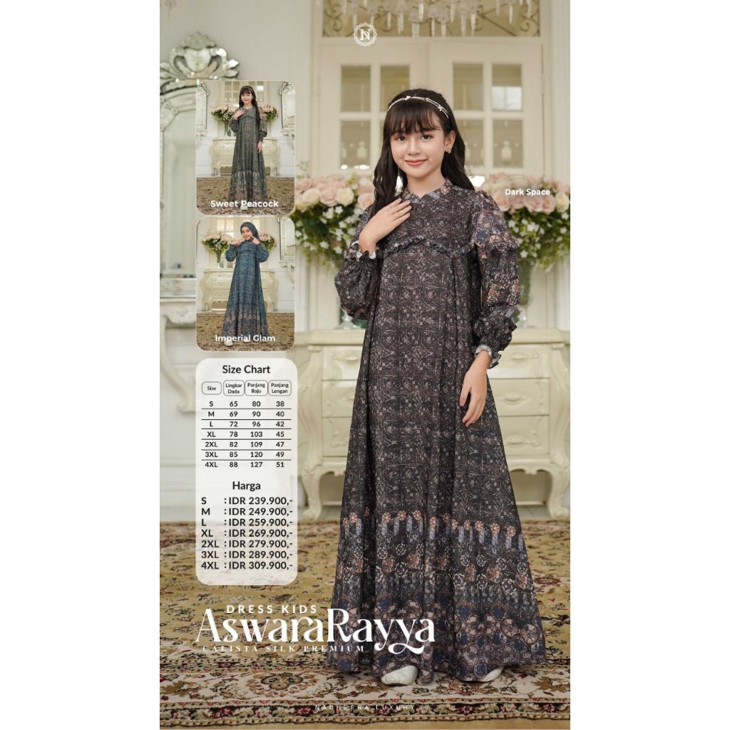 GAMIS ANAK NADHEERA ASWARARAYYA SWEET DARK SPACE