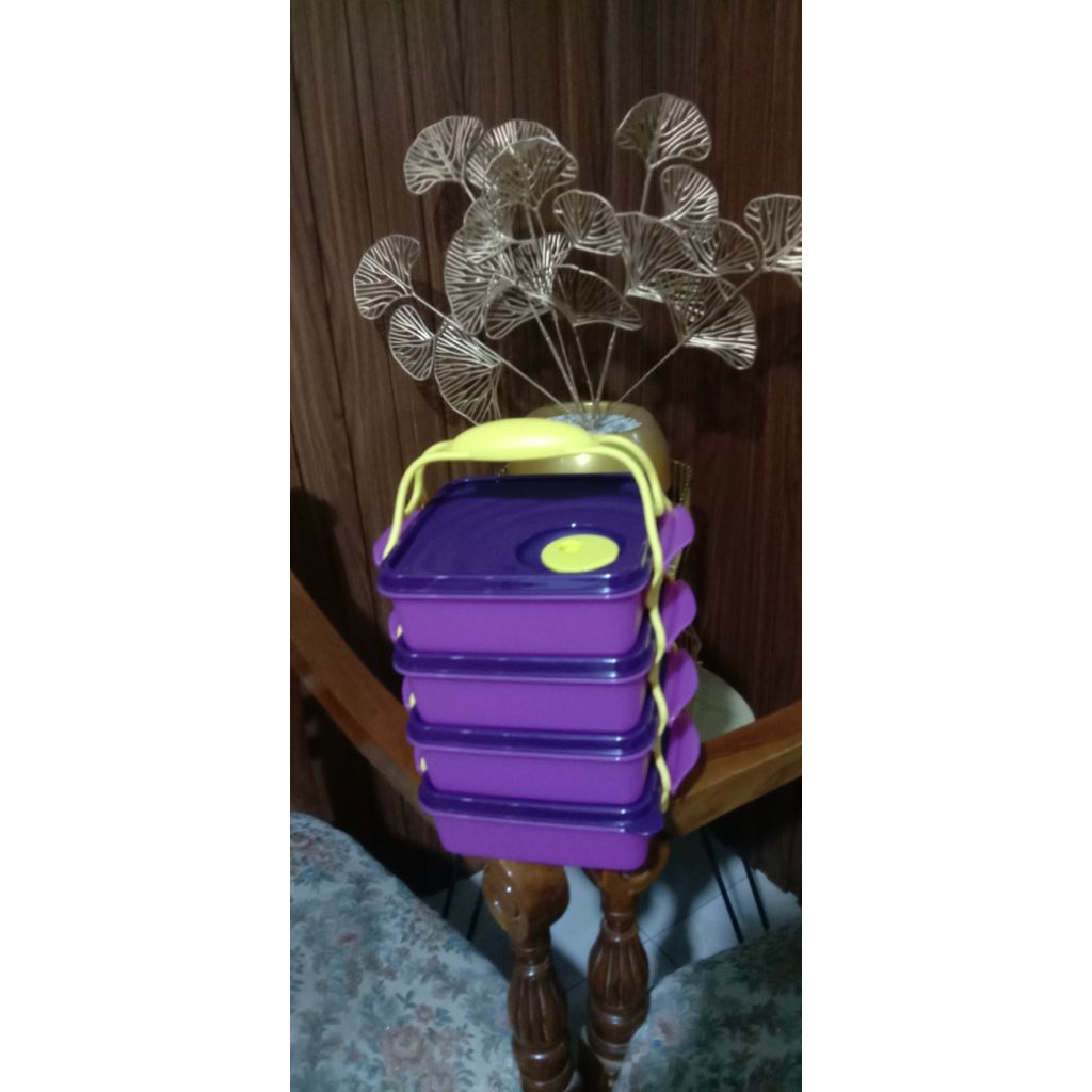 NEW RANTANG SUSUN 4 UNGU TUPPERWARE ORI