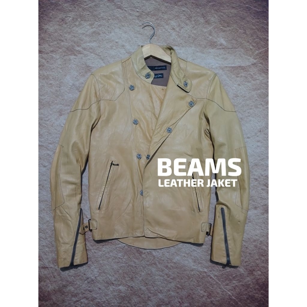 jaket BEAMS bahan 100% kulit asli bekas pakai recomend