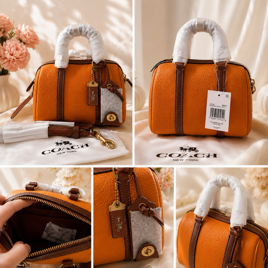 Coach Ruby Satchel 18 in Papaya