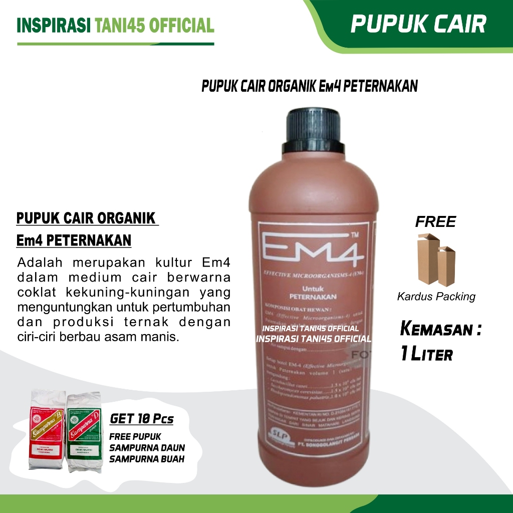 EM4 Peternakan Pupuk Organik Kemasan 1 liter/Pupuk Organik EM 4 1 Liter/Pupuk EM 4  Peternakan
