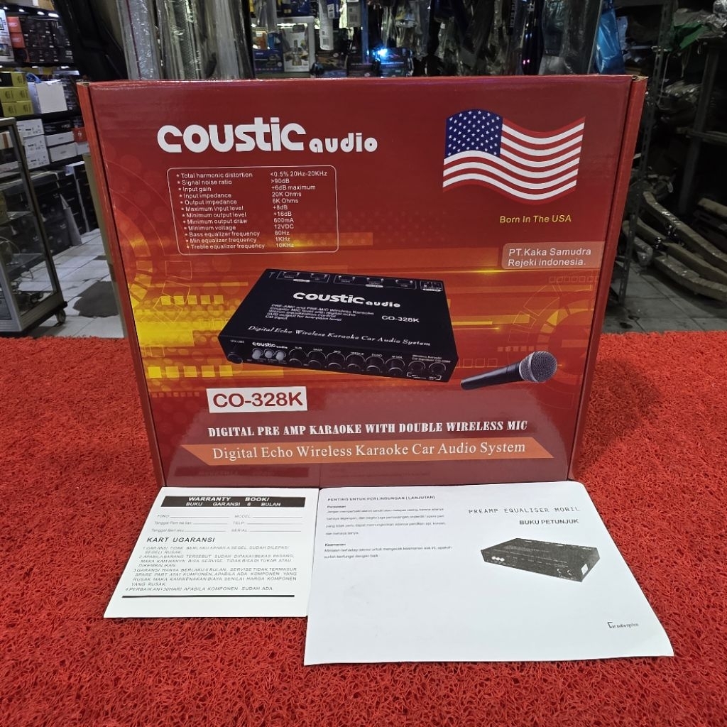 Parametrik coustic audio CO-328K Digital Pre Amp Karaoke free Mic Wireless