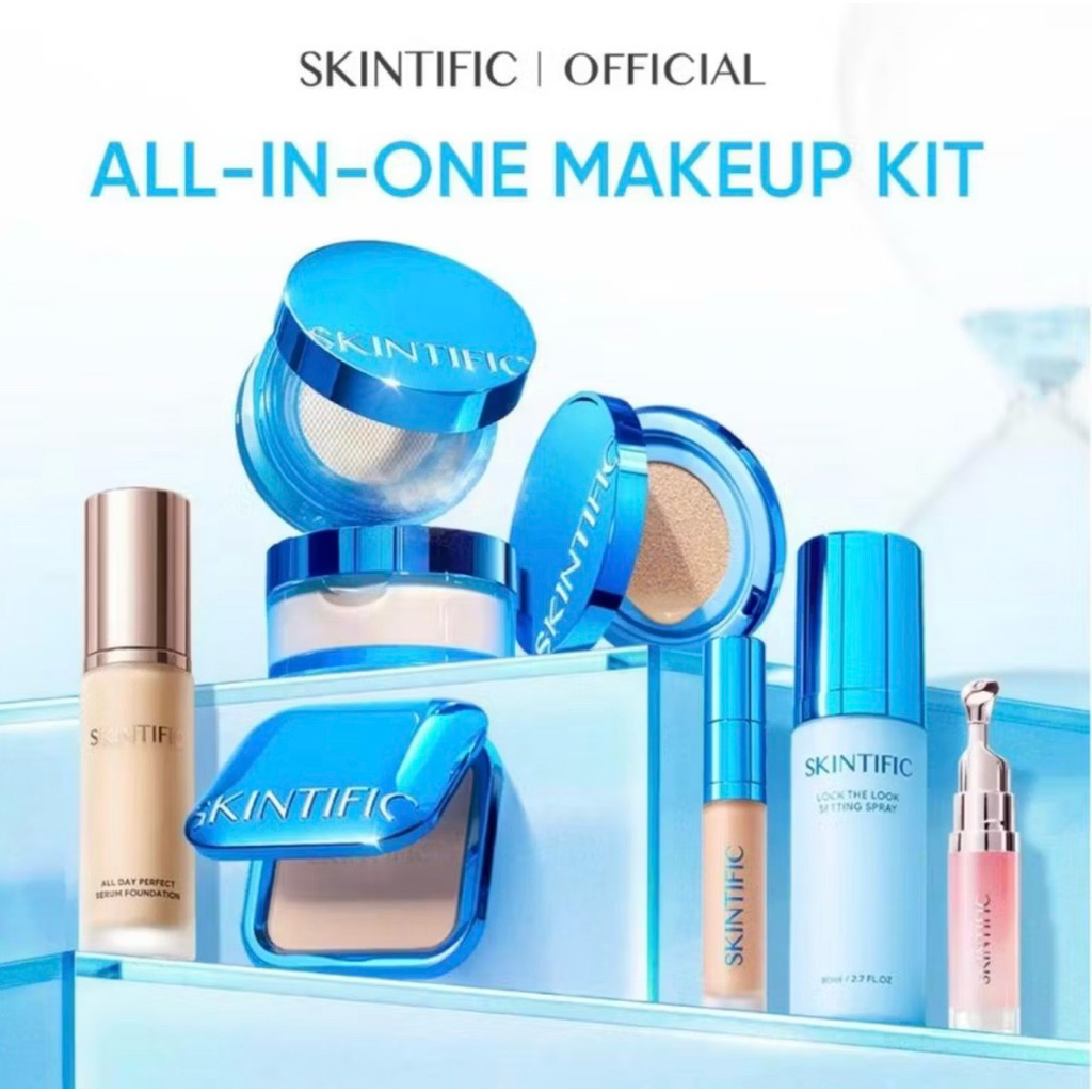 Skintific Makeup Set 6pcs Seserahan Kado Ulang tahun Paket Make up Lengkap Cushion skintint Bisa COD