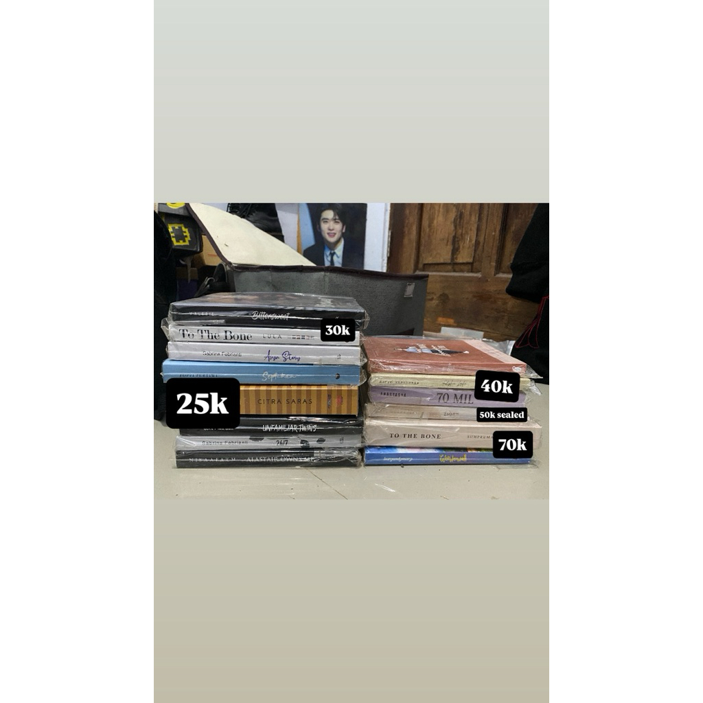 preloved novel 9900 lovestagram, ospek by ruth, ini aheng bukan dilan, bittersweet