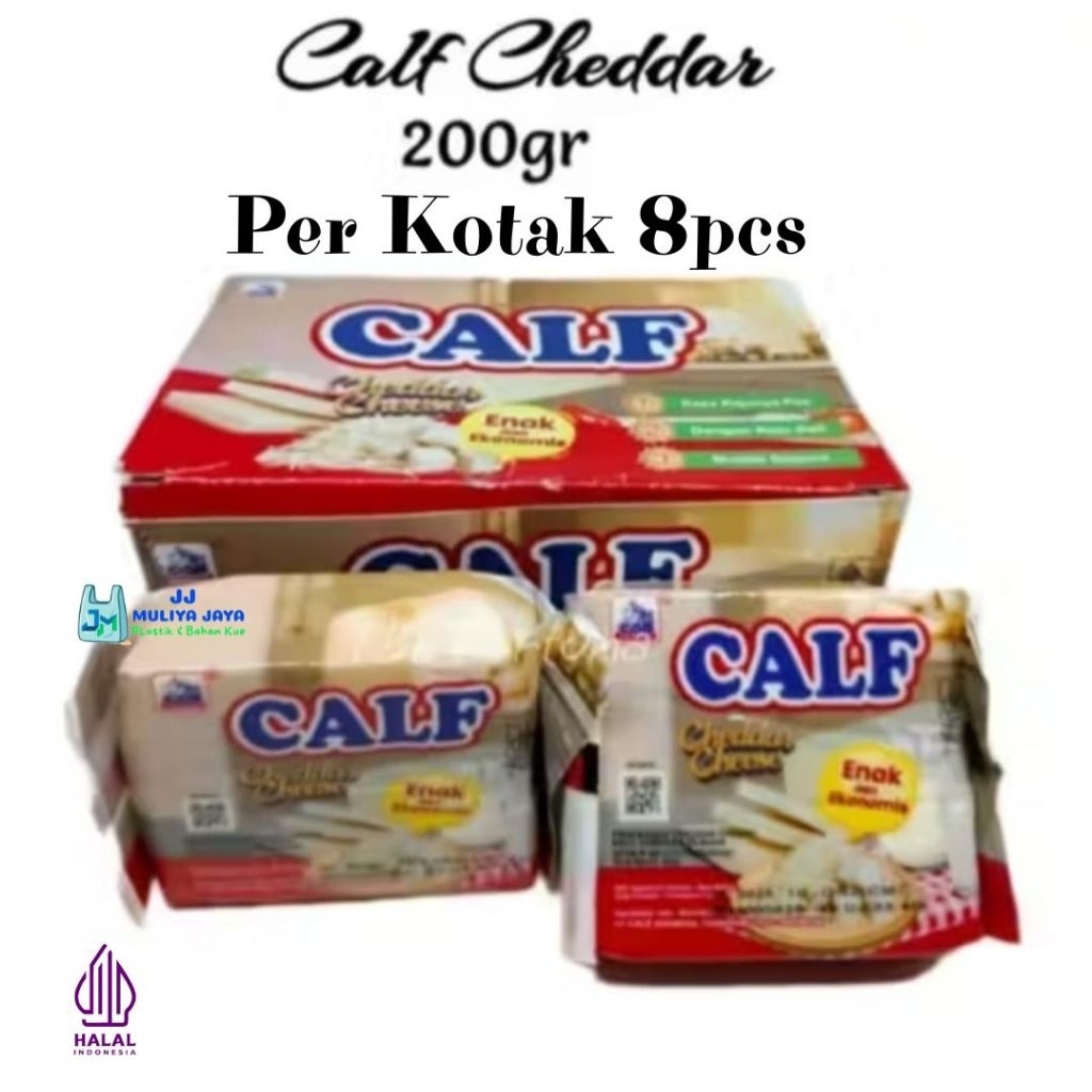Keju Cheddar CALF 200 Gram (Kotak : 8 Pcs)