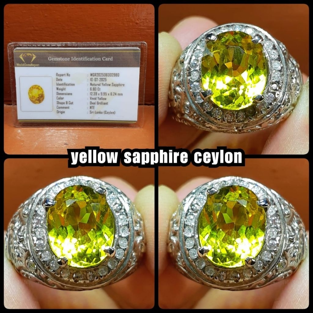 batu mulia yellow sapphire Srilanka Ceylon NTE ya