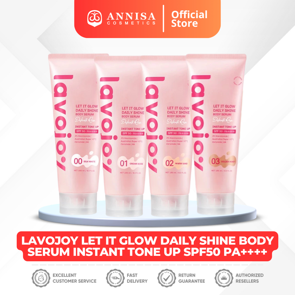 LAVOJOY Let It Glow Daily Shine Body Serum Delicate Rose Instant Tone Up SPF50 PA++++ 180 ML
