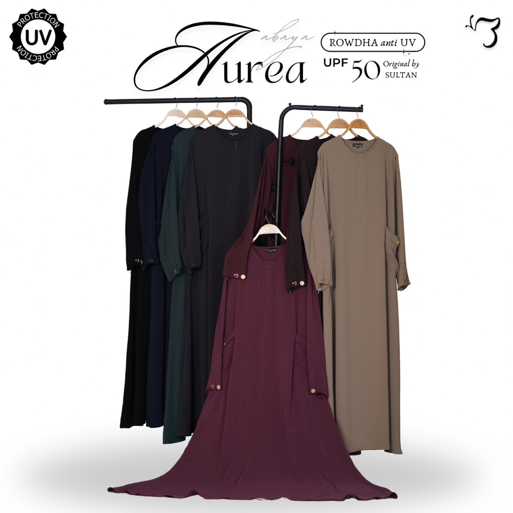 Bonavista - Abaya Aurea (2 SIZE) Abaya rowdha anti uv sultan Gamis Rowdha anti uv Abaya formal black