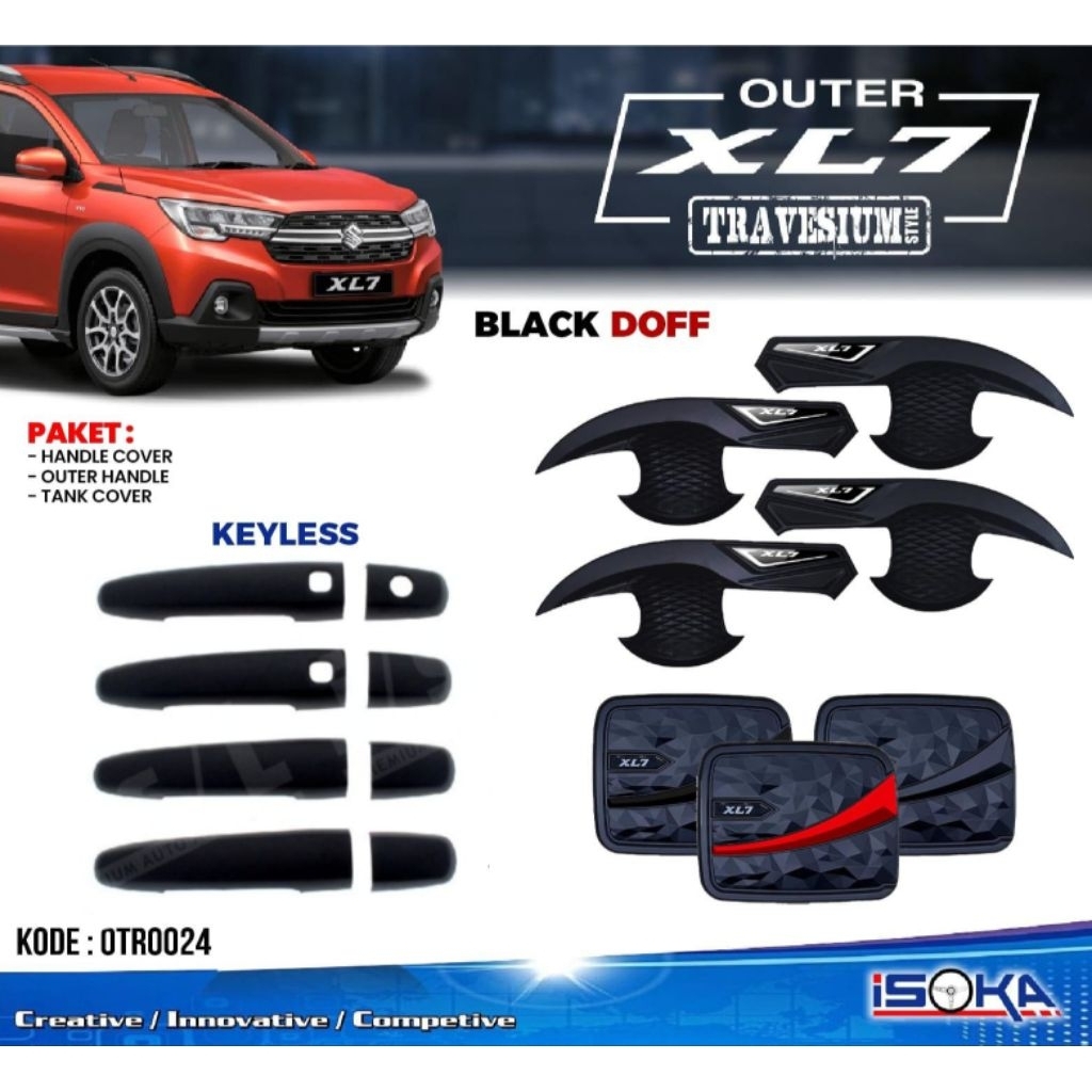 XL7 XL-7 PAKET Outer Handle + Handle Cover + Tank Cover HITAM DOFF By ISOKA
