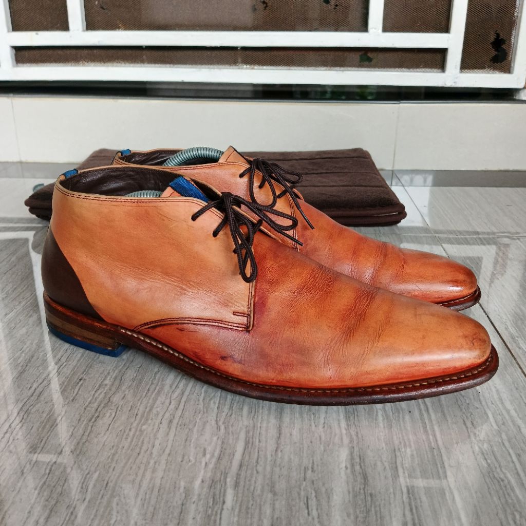 FLORIS VAN BOMMEL Chukka Mid Ankle Boots Size 44 Insol 28 Cm