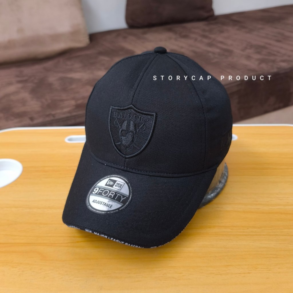 TOPI BASEBALL DISTRO LOGO RAIDERS - TOPI BASEBALL PRIA WANITA WARNA HITAM Raiders FullBlack