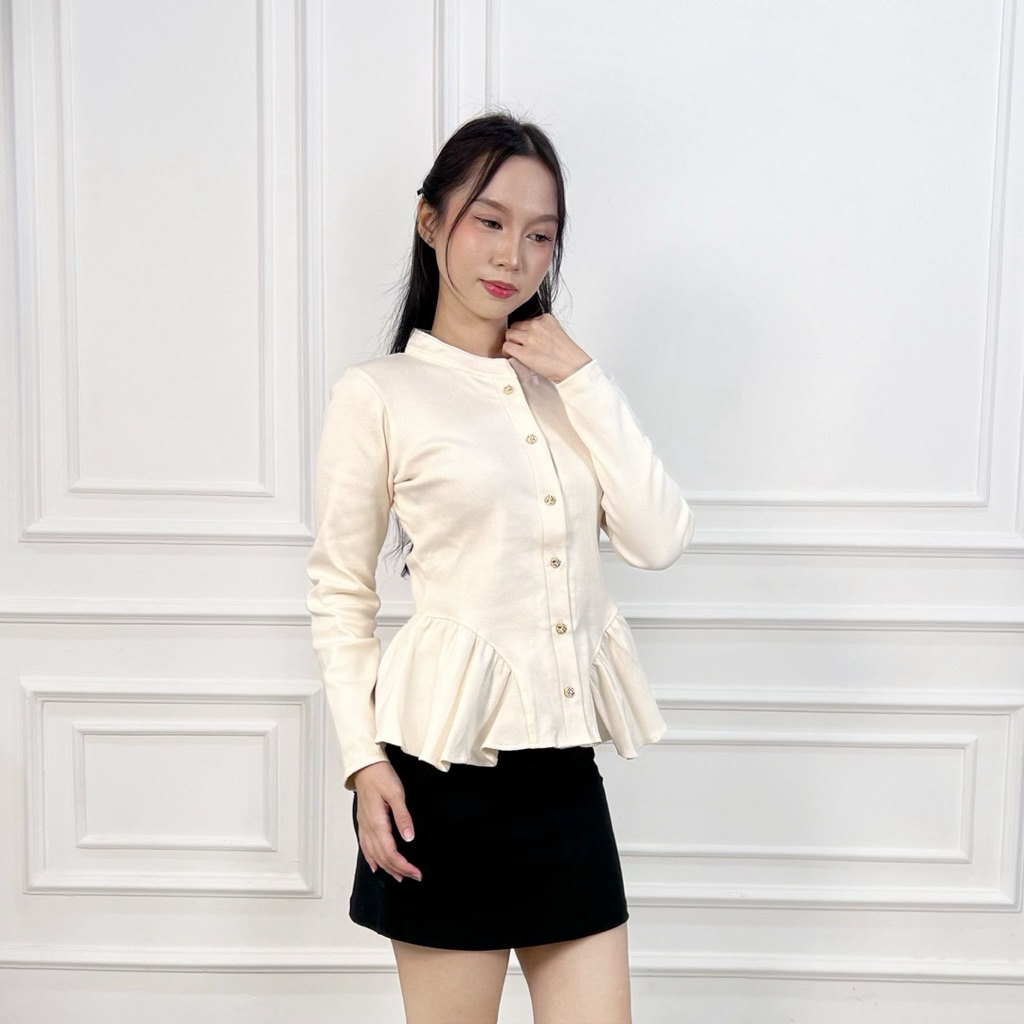 AMBROGIO - Ophelia Atasan Lengan Panjang Ruffle Wanita