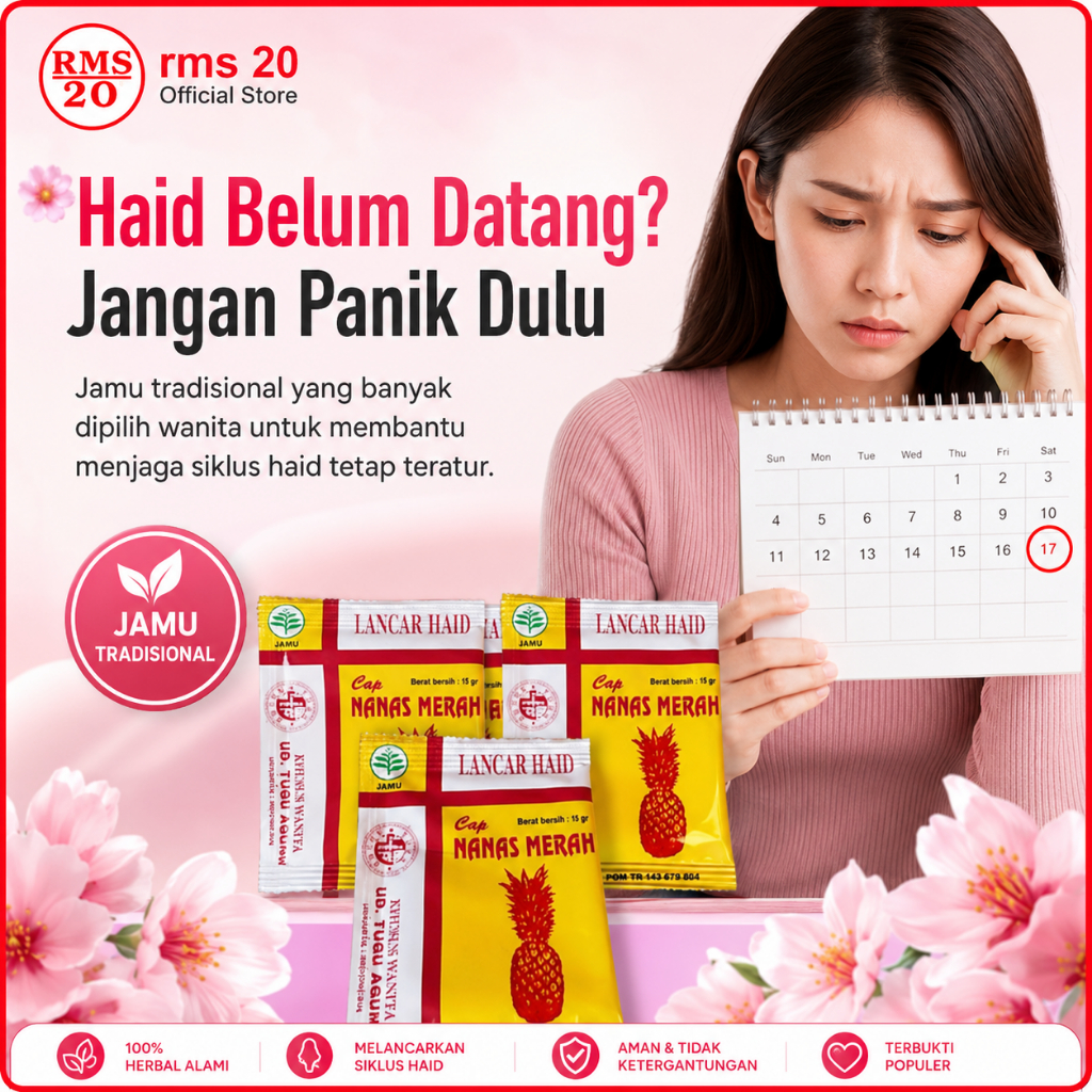 BPOM JAMU LANCAR HAID CAP NANAS MERAH ASLI ORIGINAL JAMU NANAS MERAH LANCAR HAID OBAT PELANCAR HAID