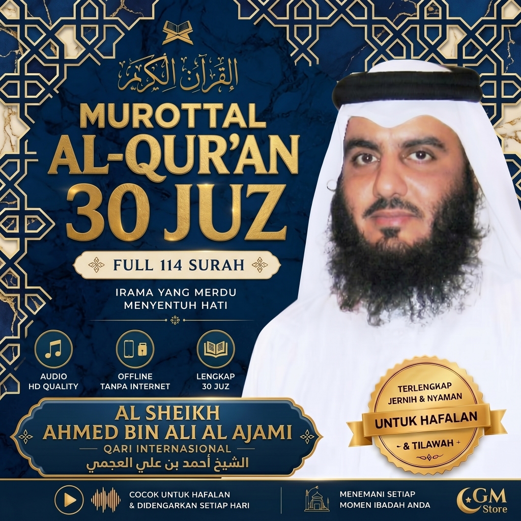 Flashdisk Murotal Al-Quran 30 juzz Bacaan syeikh Ahmad bin Ali al Ajmy USB Tahfidz FD Murotal Flashd