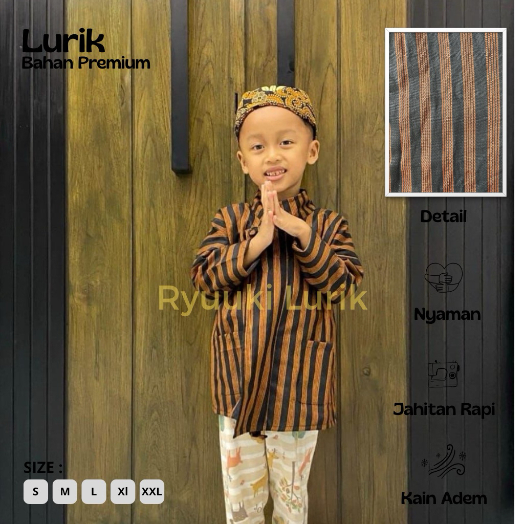 Judul : Surjan Anak Lurik Premium Jogja Solo | Baju Adat Jawa Anak Laki Laki