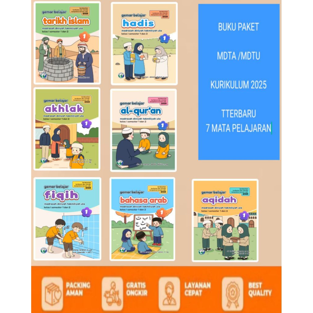 Buku Pelajaran MDTA/MDTU Kelas 1 Kurikulum 2025 - Versi 6 Tahun