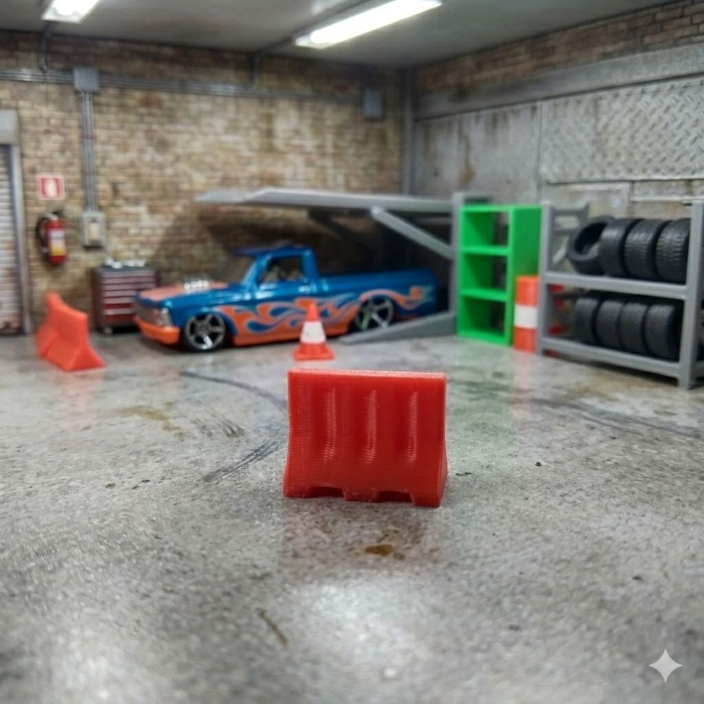 miniatur pembatas jalan diorama hot wheels diecast