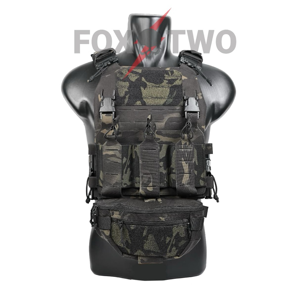 FOX TWO - BODYVEST PLATE CARRIER GEN III TIPE B MULTICAM BLACK SISTEM MOLLE / ROMPI TACTICAL / BODYV