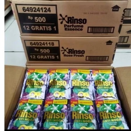 RINSO CAIR 1 DUS / Rinso Renceng 1 Dus 20 ml isi 104 sachet Anti Noda