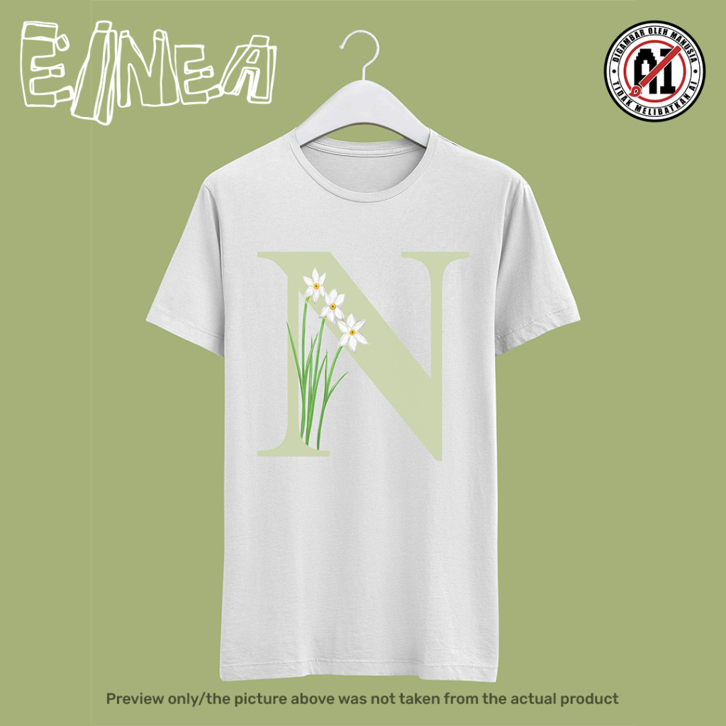 Floral Monogram T-shirt by EINEA | Narcissus poeticus