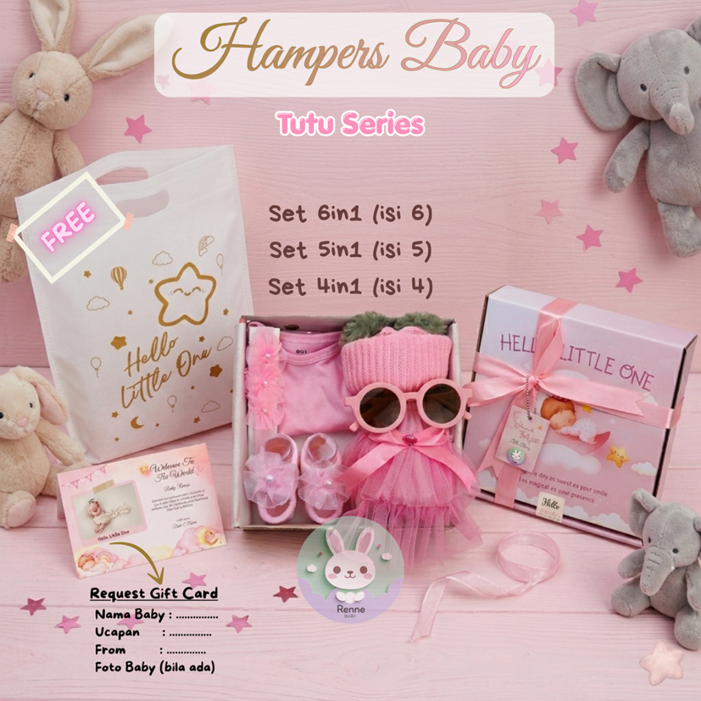 RENNESHOP - (TUTU) - HAMPERS BABY GIRL / Hampers Baby / Hampers Bayi / Kado Bayi / Baju Bayi / Gift 