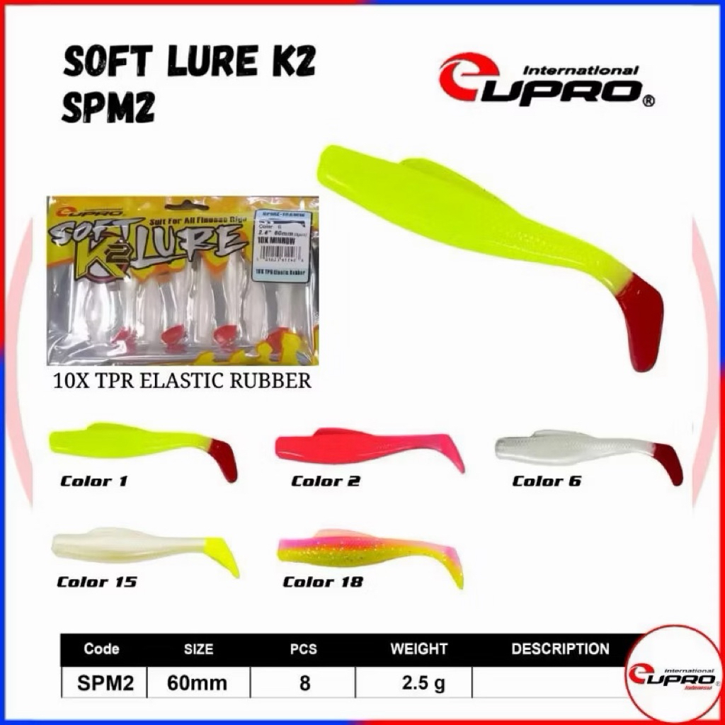 Lure EUPRO Minnow Softlure K2 SPM2 60mm/2.5gram