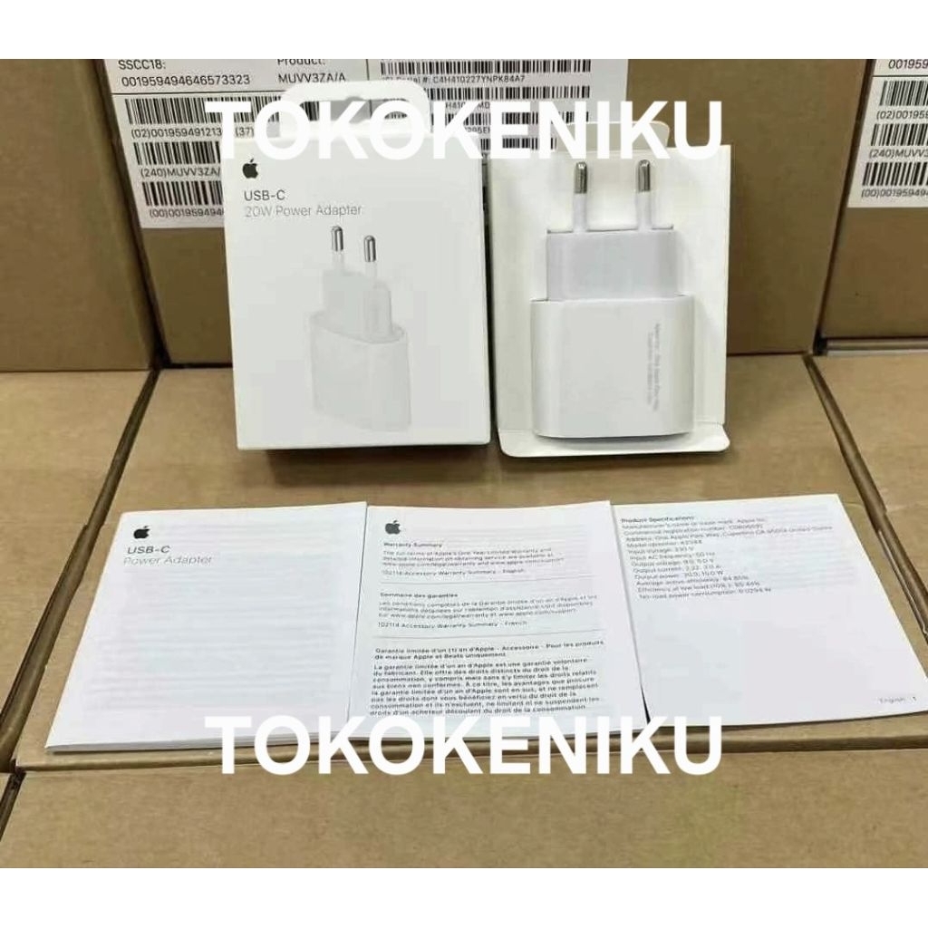 JUAL PARTAI 10PCS POWER ADAPTER REAL1000% FAST CHARGING APPLE 20W USB C Model A2347 MD3J4ZA/A 20 WAT