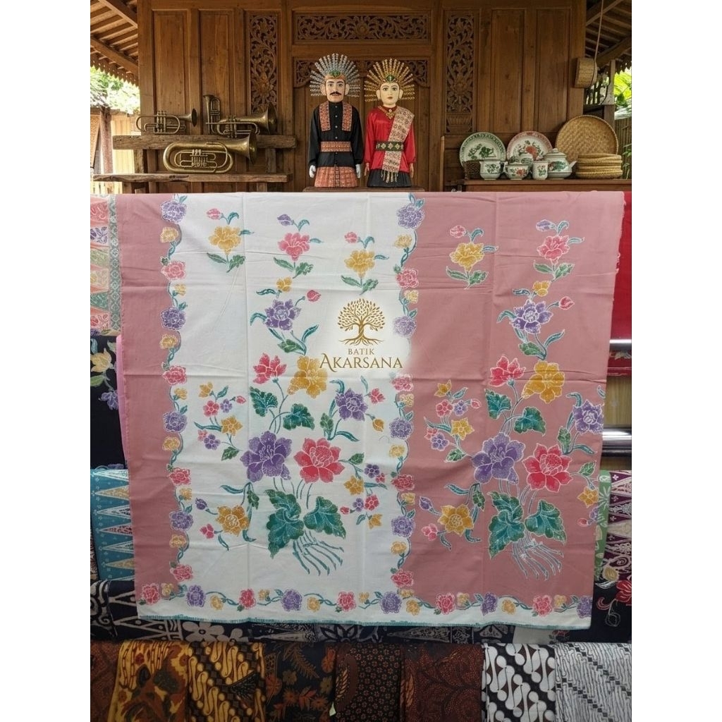 Kain Sarung Batik Cap Enciman Motif Bunga  || Batik Cap || Batik Betawi || Batik Cirebon || Kain Bat