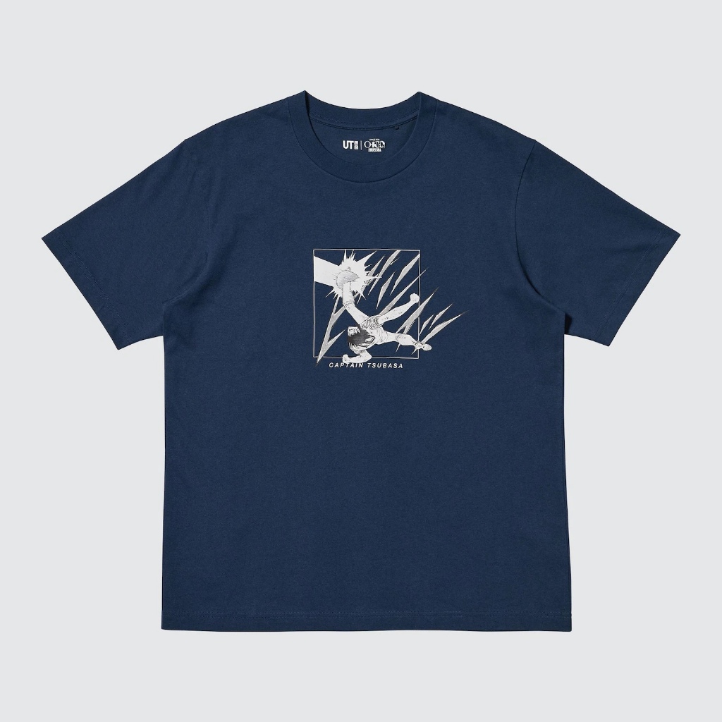 Tshirt Uniqlo x Captain Tsubasa 01 | Manga UT Shueisha 100th Kaos Lengan Pendek - Navy