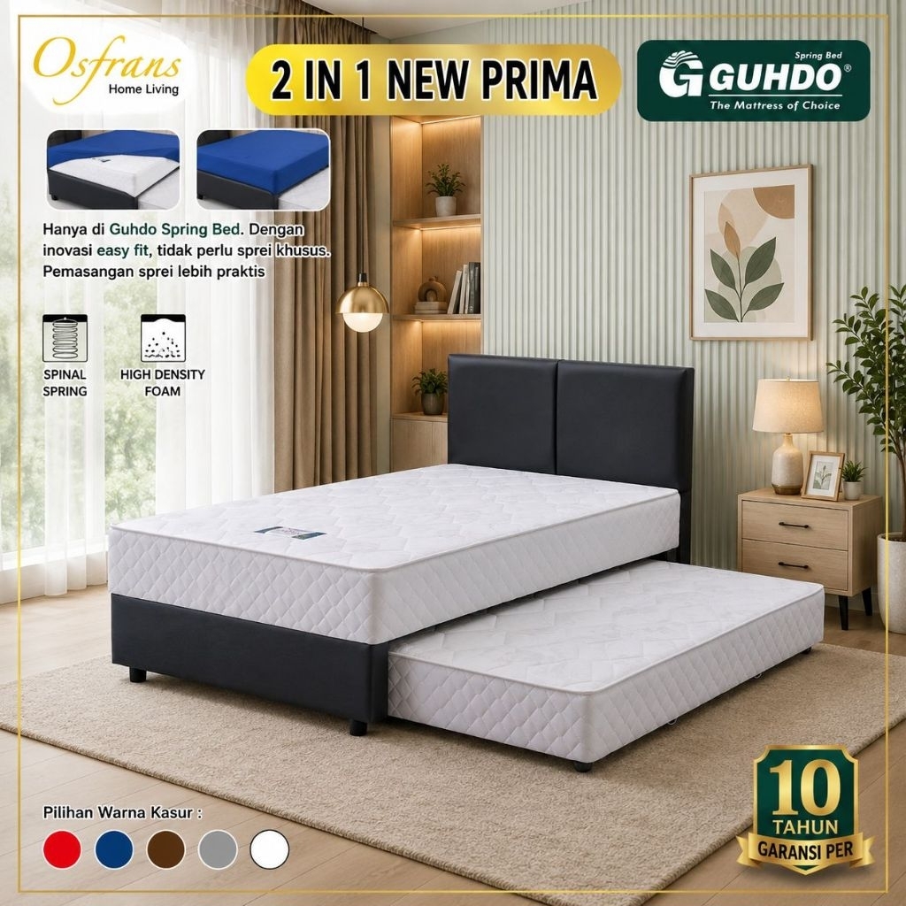Guhdo Springbed New Prima 2 In 1 120x200 - Fullset ATLANTIC PROSPINE - Spring Bed Sorong Kasur 90x20