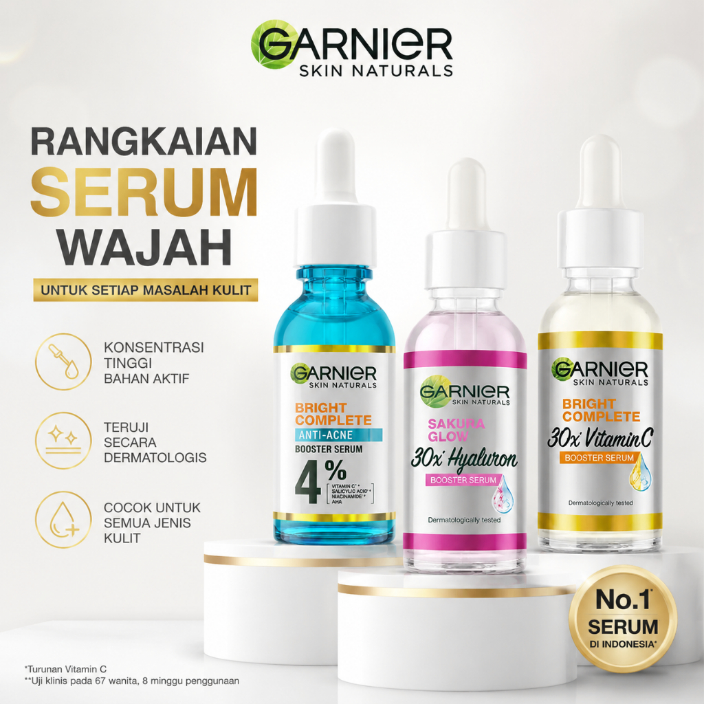 Garnier Bright Complete Anti Acne Serum 30ml Garnier Acne Serum Jerawat / Garnier Acne Serum