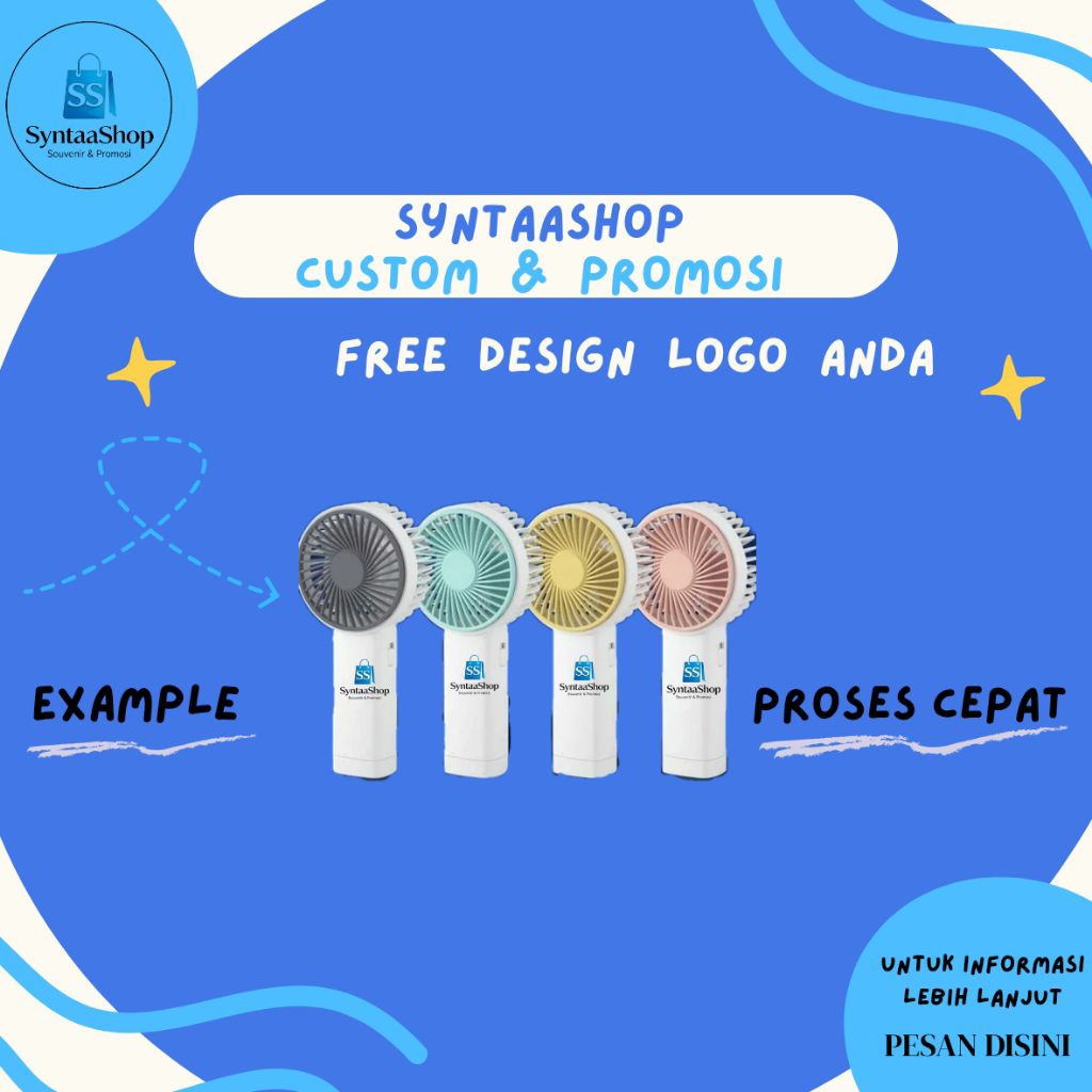 Kipas Mini Custom Design Suka - Suka | Kipas Mini Sablon | Kipas Portable Custom