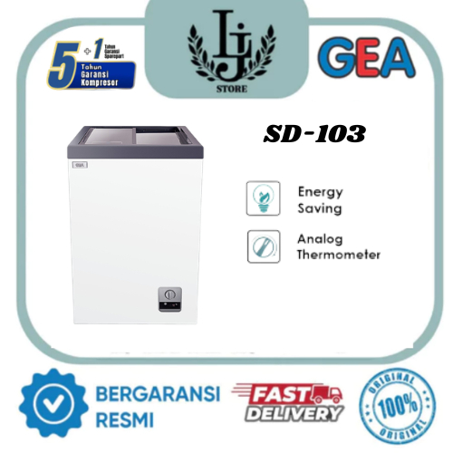 Chest Freezer Gea Sliding Kaca SD-103 Chest Freezer Gea Lemari Pendingin Gea