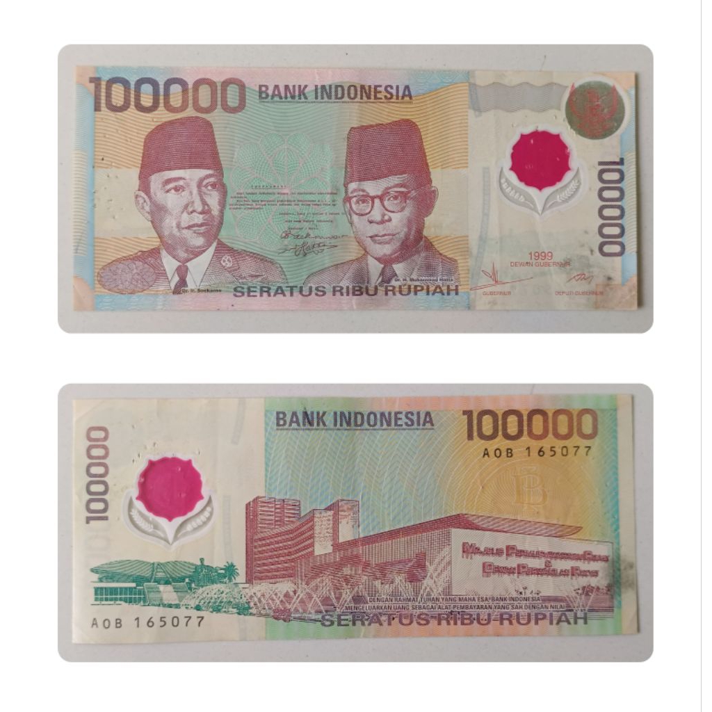 Uang Kertas Kuno 100000 Rupiah Polymer
