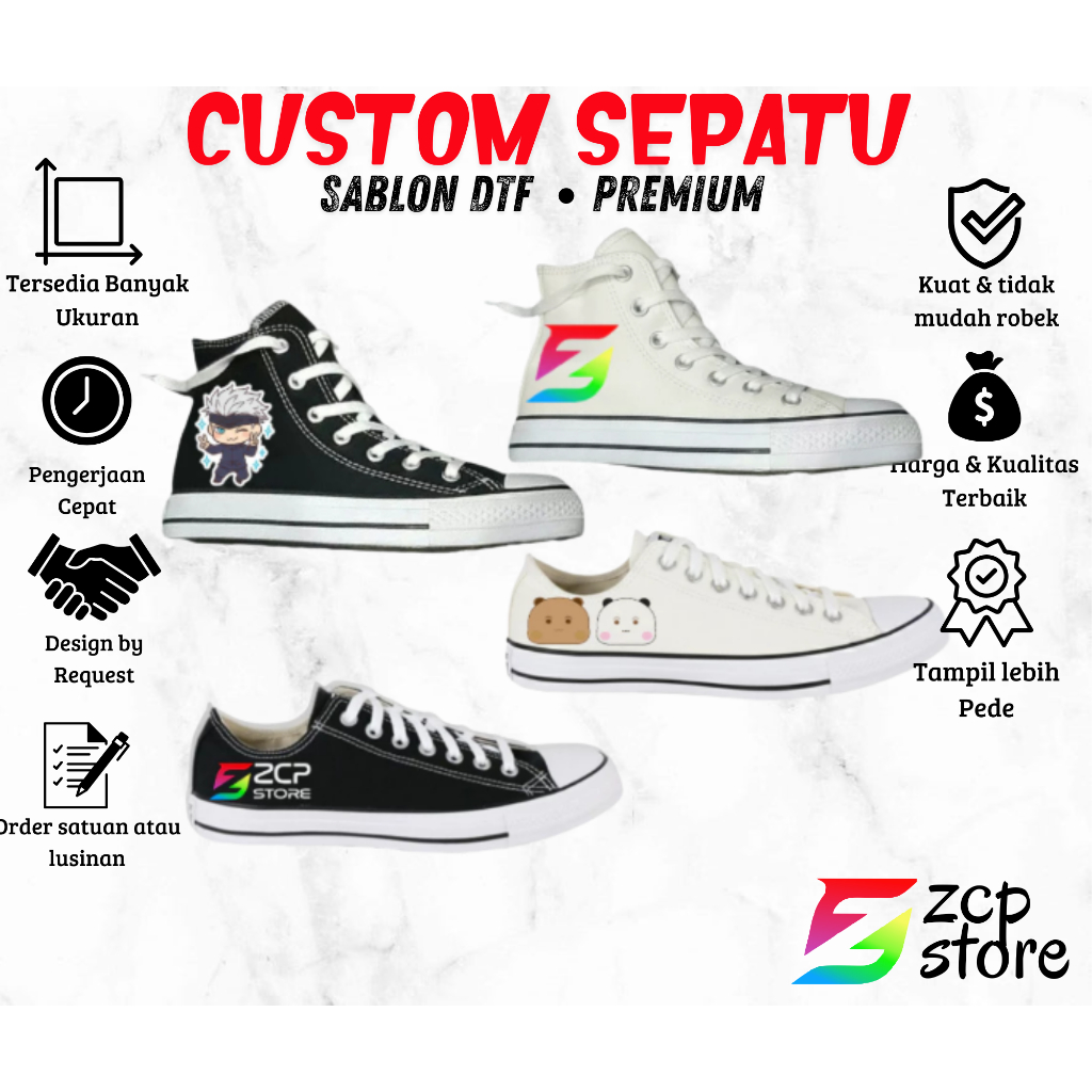 SEPATU CUSTOM I SEPATU CUSTOM SABLON I SEPATU KADO I SEPATU TREND