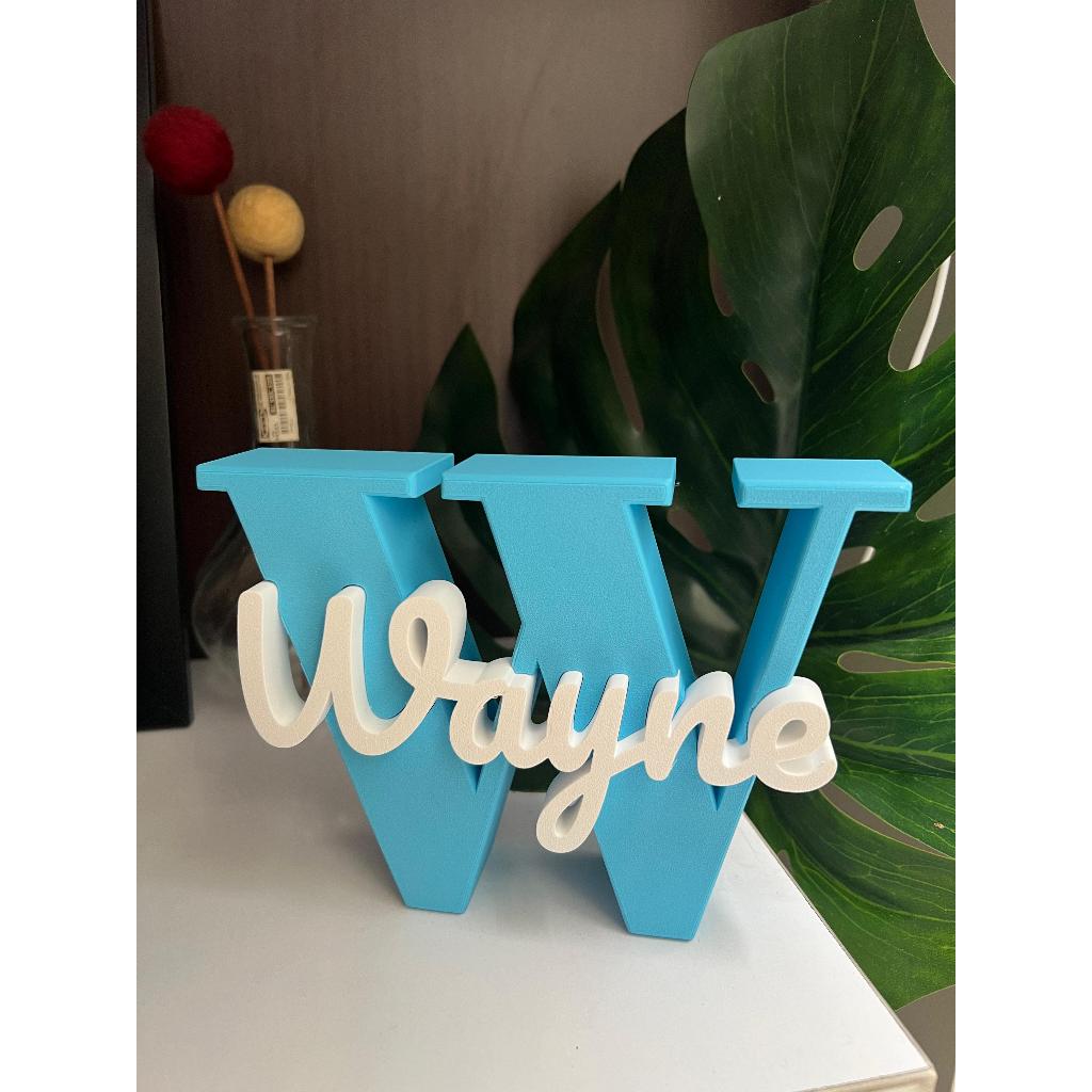 Sign Nama Anak Custom 3D | Dekorasi Kamar Bayi & Anak Estetik | Hiasan Meja Kabinet Custom Nama