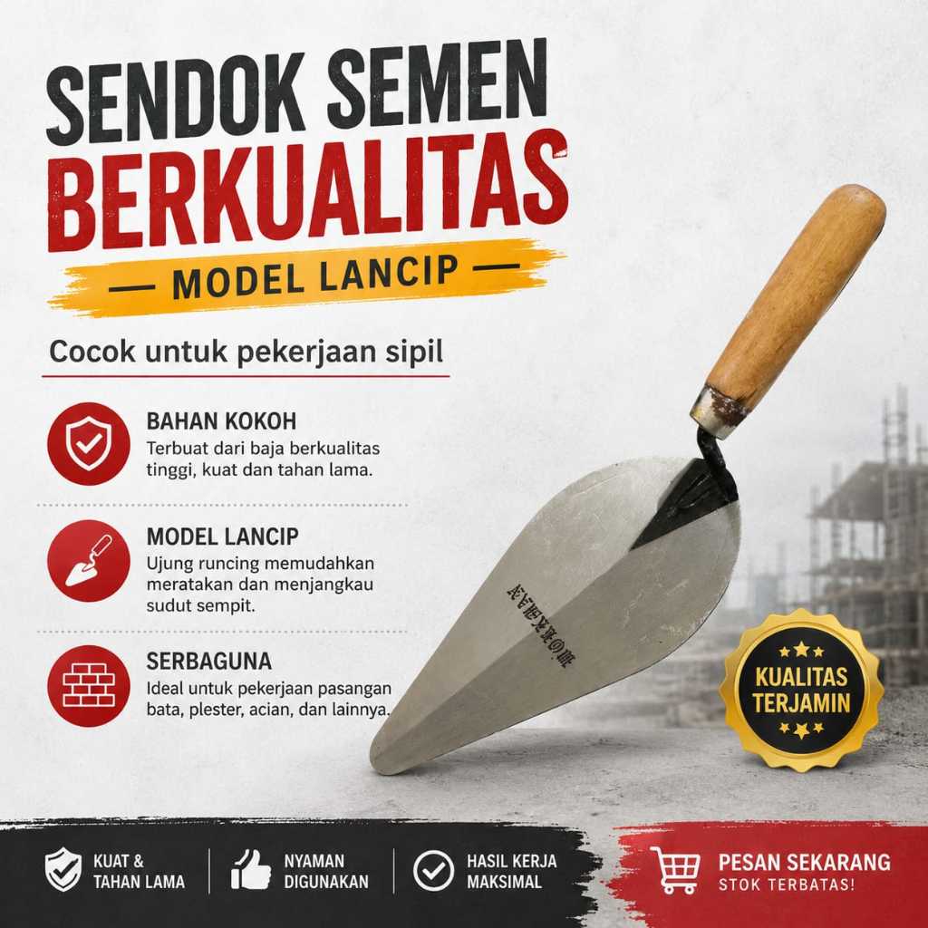 Sendok semen lancip / Sendok semen karet / Sendok semen murah