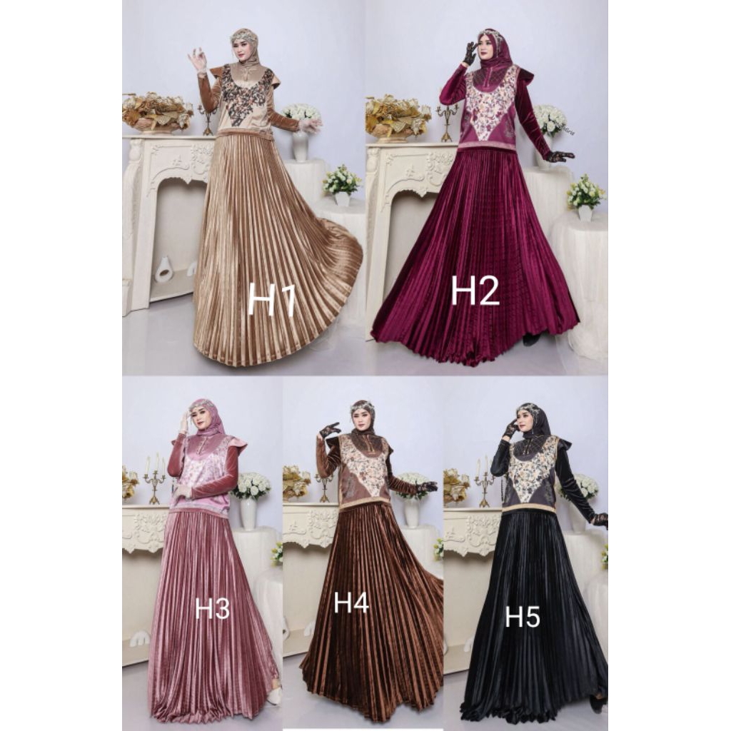gamis syari UCEl Qisya jaya alqiblat rafanda dwina azizil